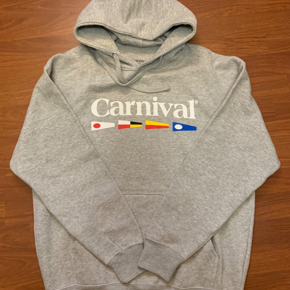 CARNIVAL CRUISE grey sweatshirt/pullover with front pouch, XL